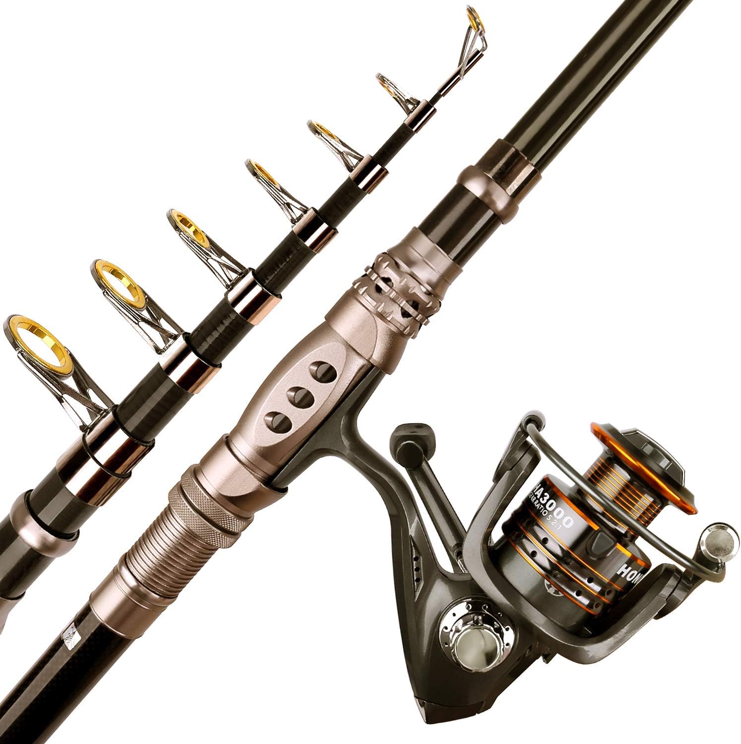 PLUSINNO Fishing Rod and Reel Combos Carbon Fiber Telescopic Fishing Pole with Reel Combo Sea Saltwater Freshwater Kit Fishing Rod Kit image 7