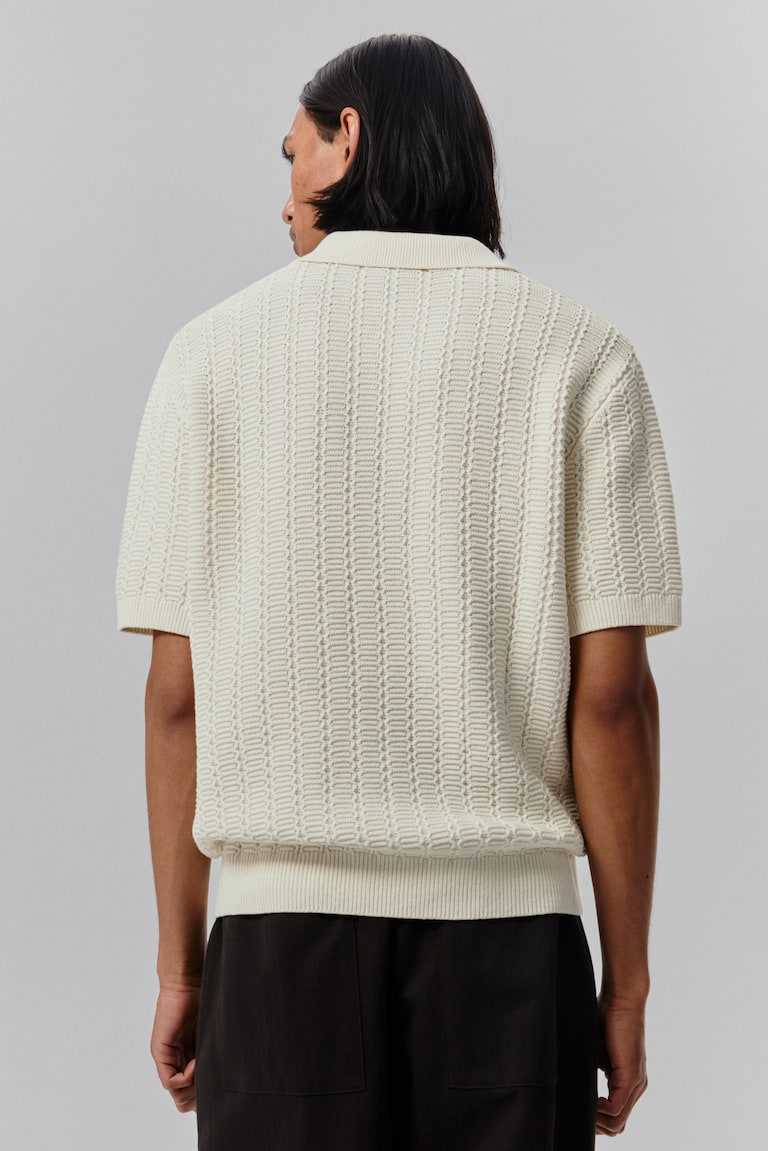 Regular-Fit Textured-Knit Polo Shirt image 3