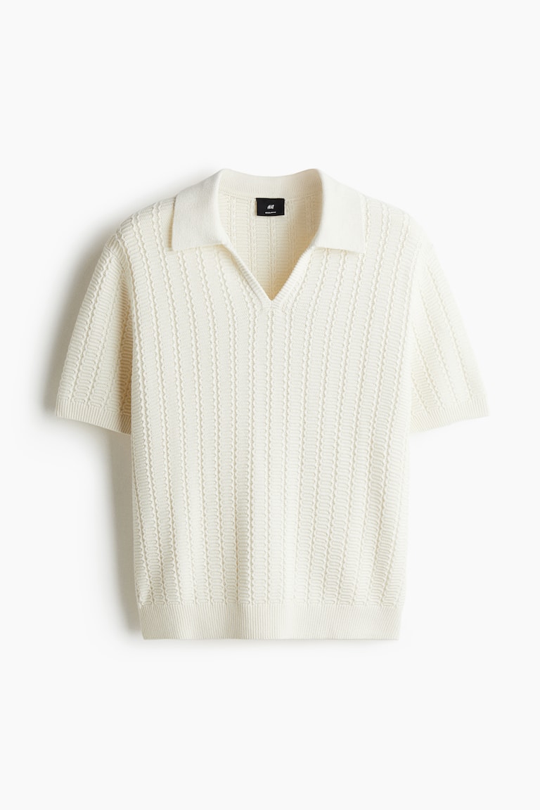 Regular-Fit Textured-Knit Polo Shirt image 5
