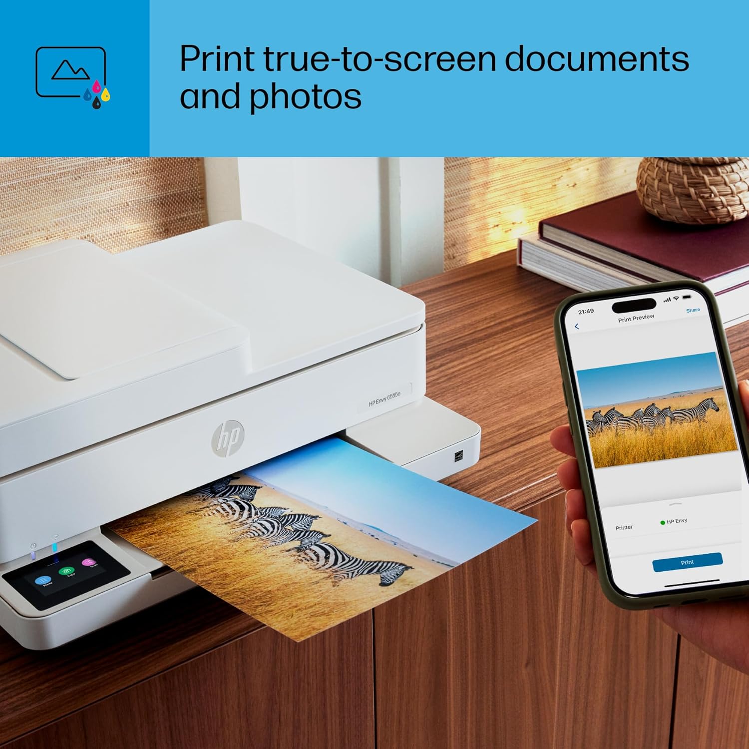 HP Envy 6555e Wireless All-in-One Color Inkjet Printer, Print, scan, Copy, Duplex Printing Best-for-Home, 3 month Instant Ink trial included (714N5A) image 12