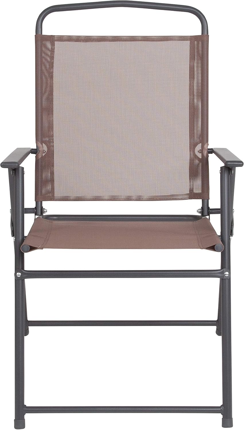 Flash Furniture Nantucket 6-Piece Patio Dining Set with Glass Table, 4 Folding Chairs, and Umbrella, Outdoor Patio Set, Brown image 14
