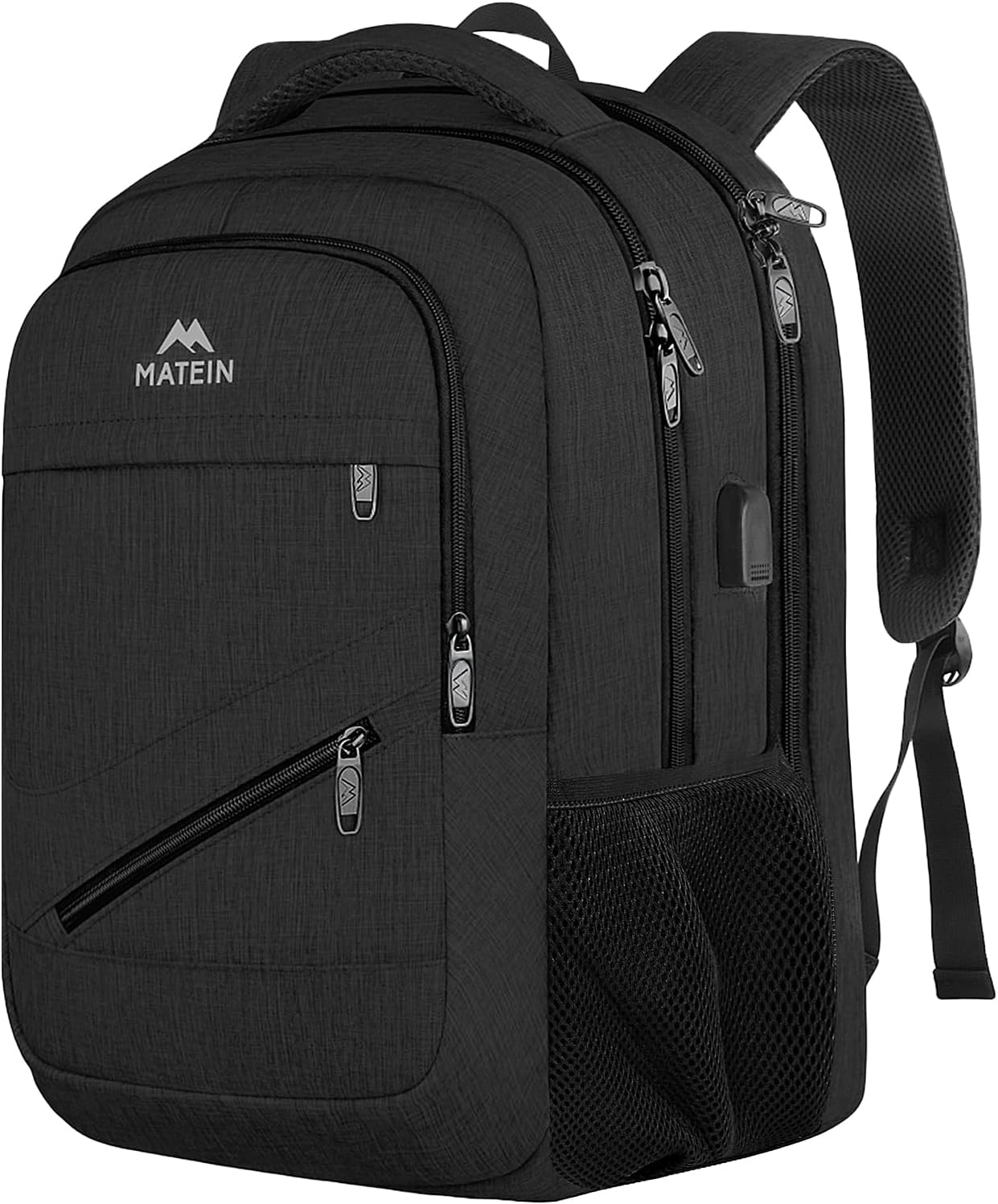 MATEIN 18.4 Inch Laptop School Backpack 50 L, Extra Large Anti Theft Carryon Backpack for Men Women TSA Approved, Work Business Bag with USB Port & Luggage Strap for Travel, Black image 1