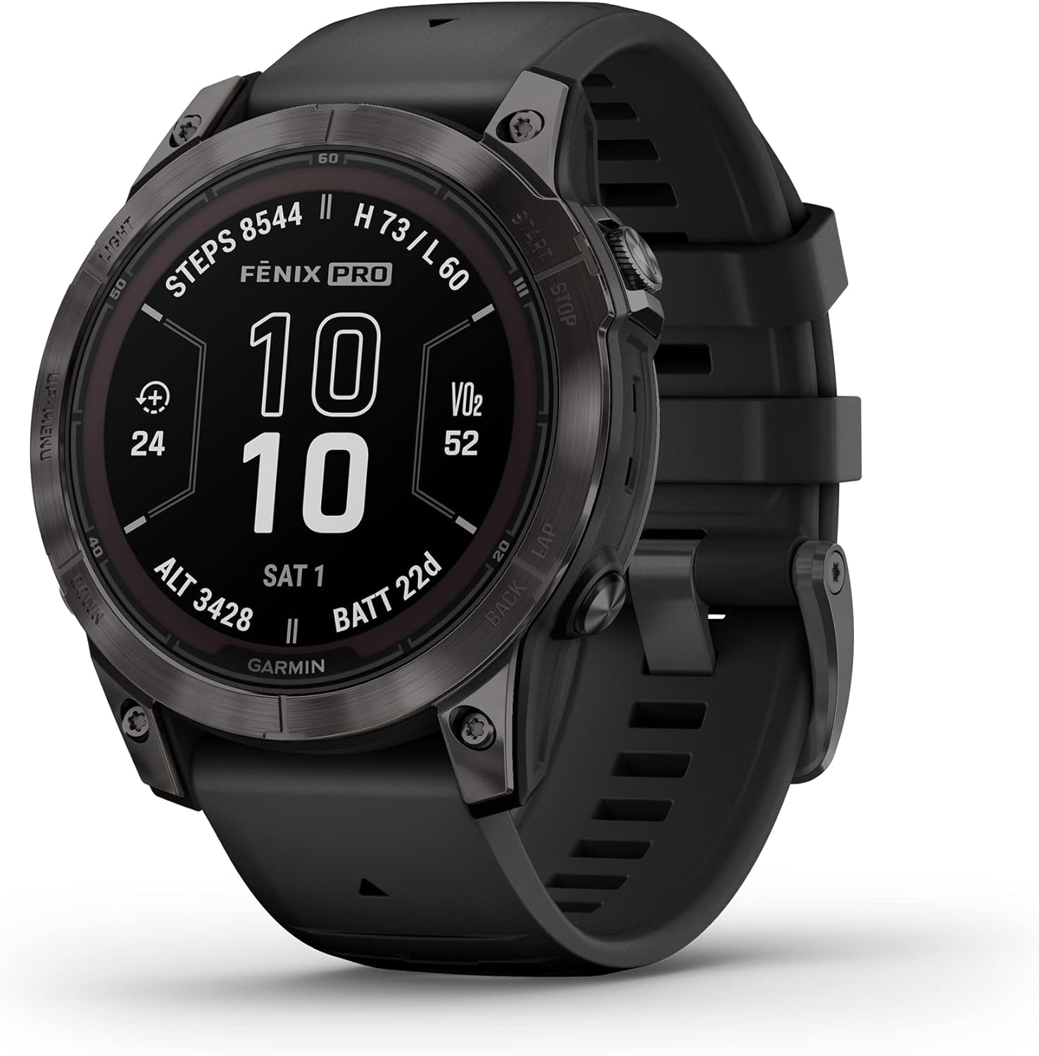 Garmin fēnix 7 Pro Sapphire Solar, Multisport GPS Smartwatch, Built-in Flashlight, Solar Charging Capability, Black image 1