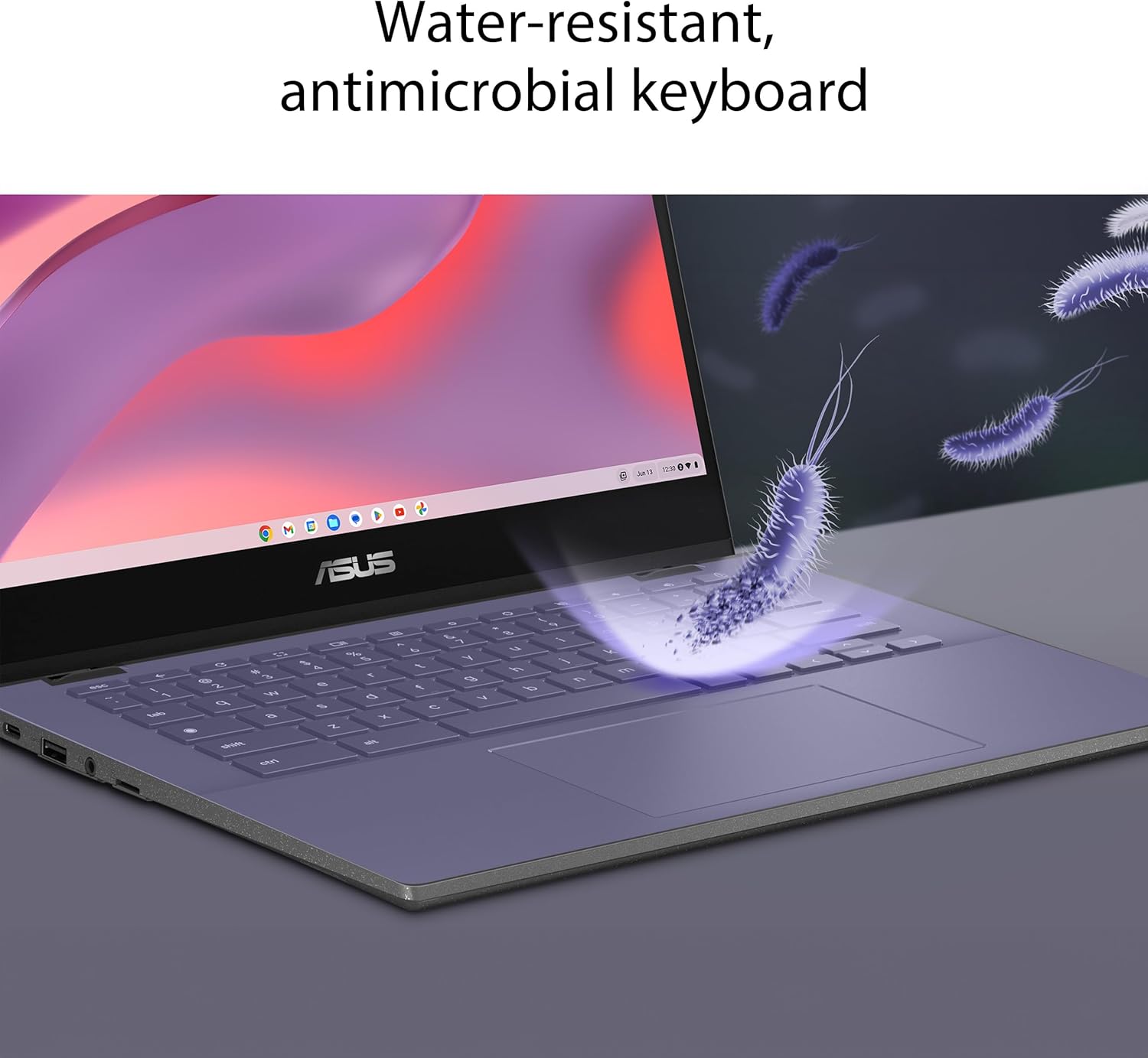 ASUS Chromebook CM14 Laptop, 14" HD Anti-Glare Display (1366x768), MediaTek Kompanio 520, 4GB RAM, 64GB eMMC, ChromeOS, Gray, CM1402CM2A-DS44, Gravity Grey image 6