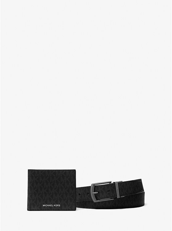 Signature Logo Billfold Wallet and Belt Gift Set image 1