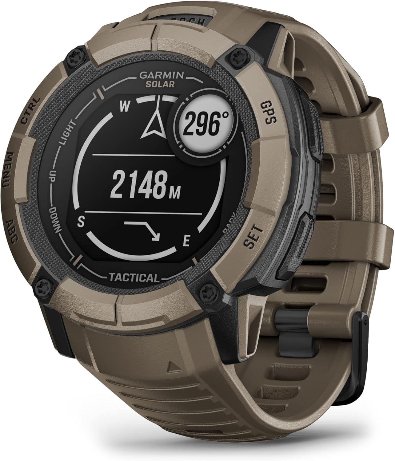 Garmin Instinct 2X Solar - Tactical Edition, Rugged GPS Smartwatch, Built-in Flashlight, Ballistics Calculator, Solar Charging Capability, Coyote Tan image 2