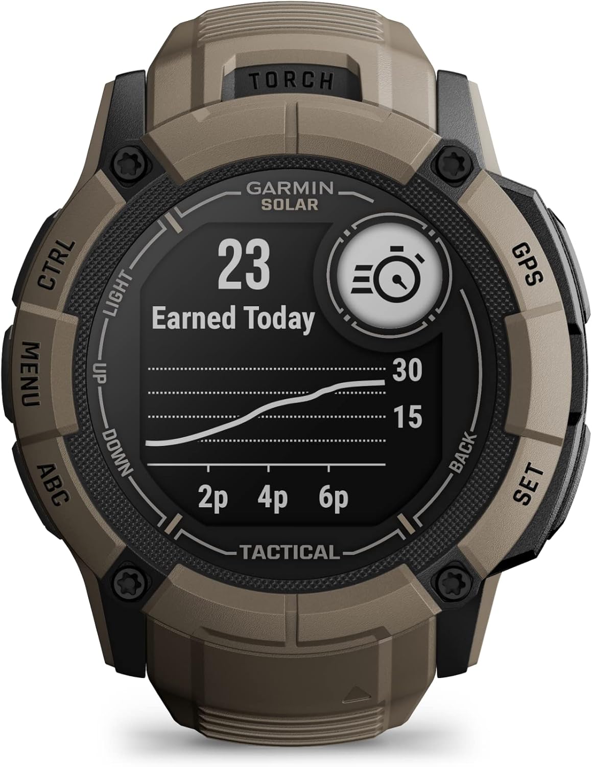 Garmin Instinct 2X Solar - Tactical Edition, Rugged GPS Smartwatch, Built-in Flashlight, Ballistics Calculator, Solar Charging Capability, Coyote Tan image 4