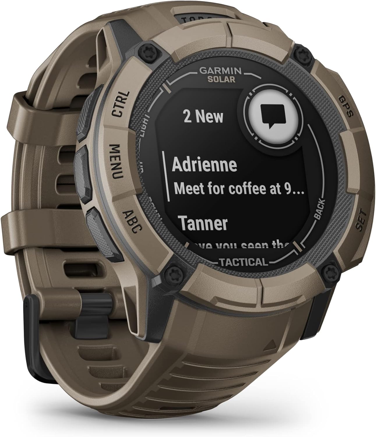 Garmin Instinct 2X Solar - Tactical Edition, Rugged GPS Smartwatch, Built-in Flashlight, Ballistics Calculator, Solar Charging Capability, Coyote Tan image 5