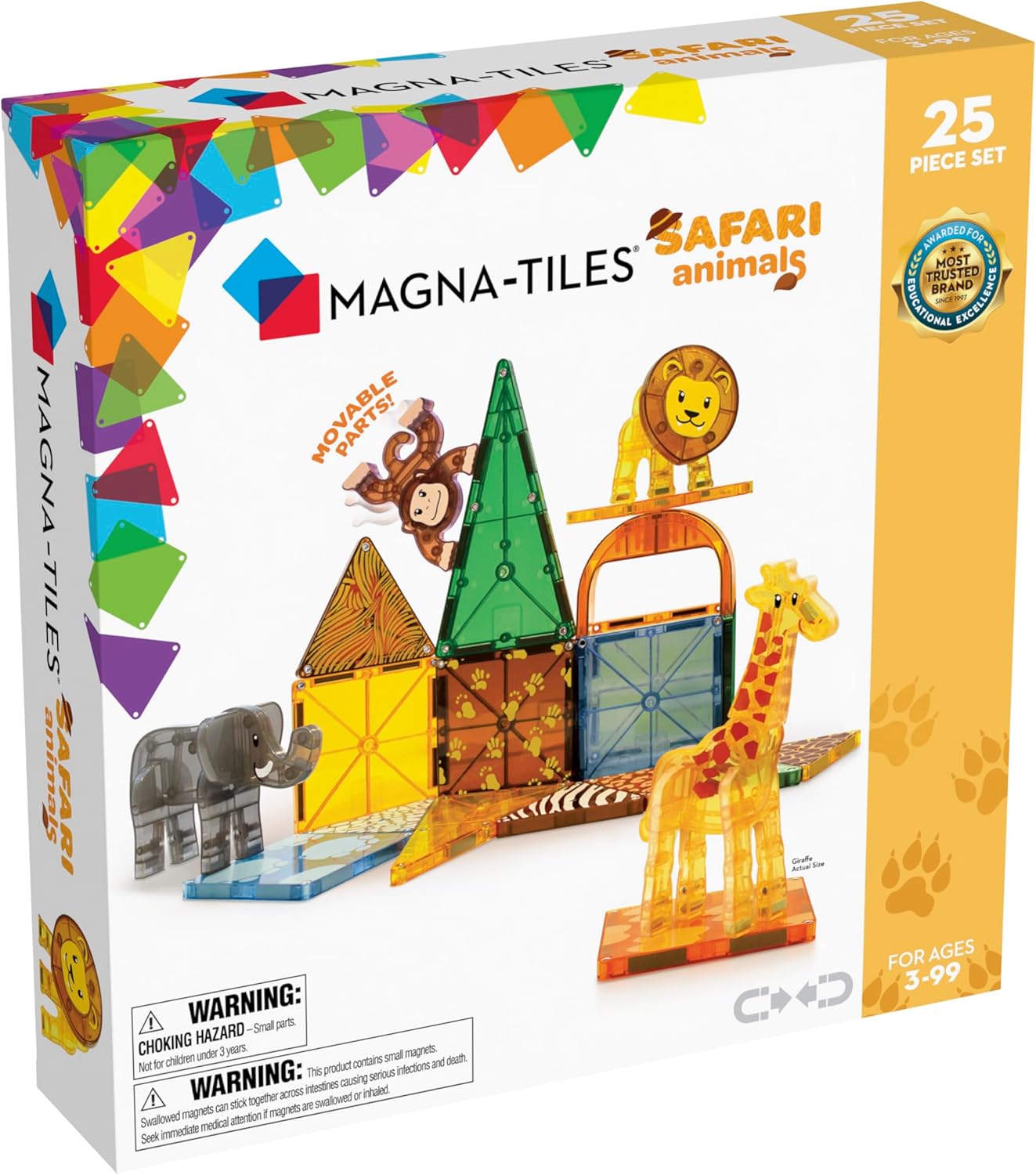 MAGNA-TILES Safari Animals 25-Piece Magnetic Construction Set, The ORIGINAL Magnetic Building Brand image 1