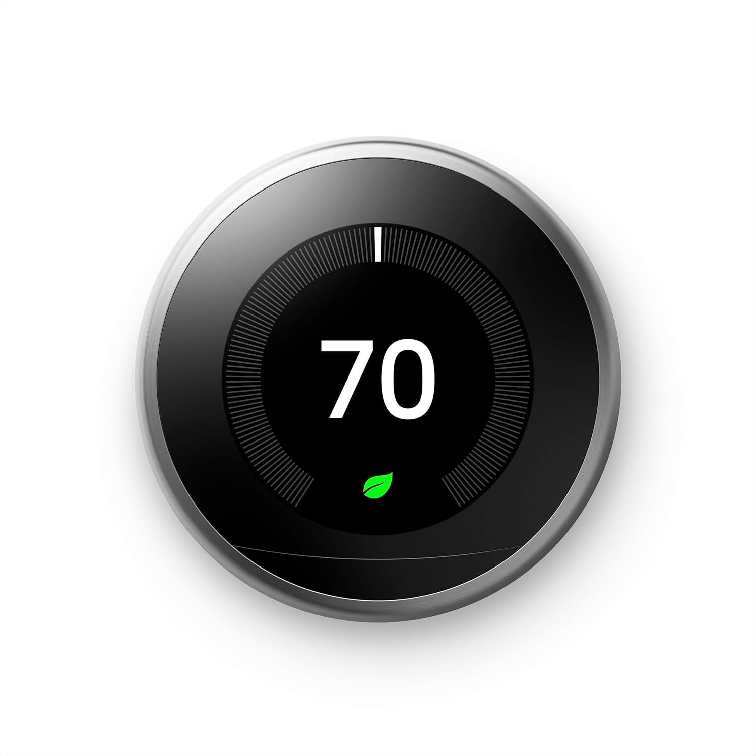 Google Nest Learning Thermostat - 3rd Gen (2015) - Programmable Smart Thermostat for Home - Works with Alexa - Stainless Steel image 1