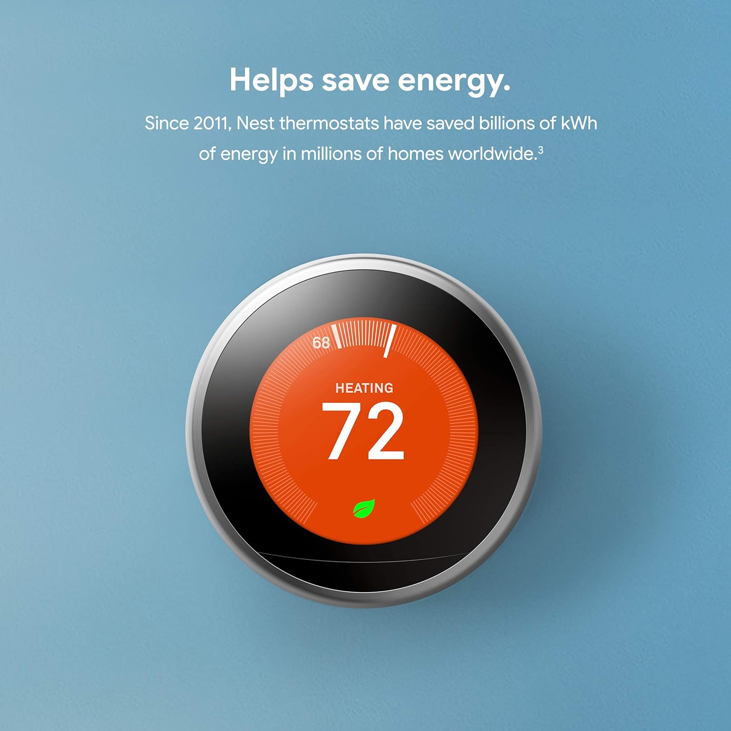 Google Nest Learning Thermostat - 3rd Gen (2015) - Programmable Smart Thermostat for Home - Works with Alexa - Stainless Steel image 4