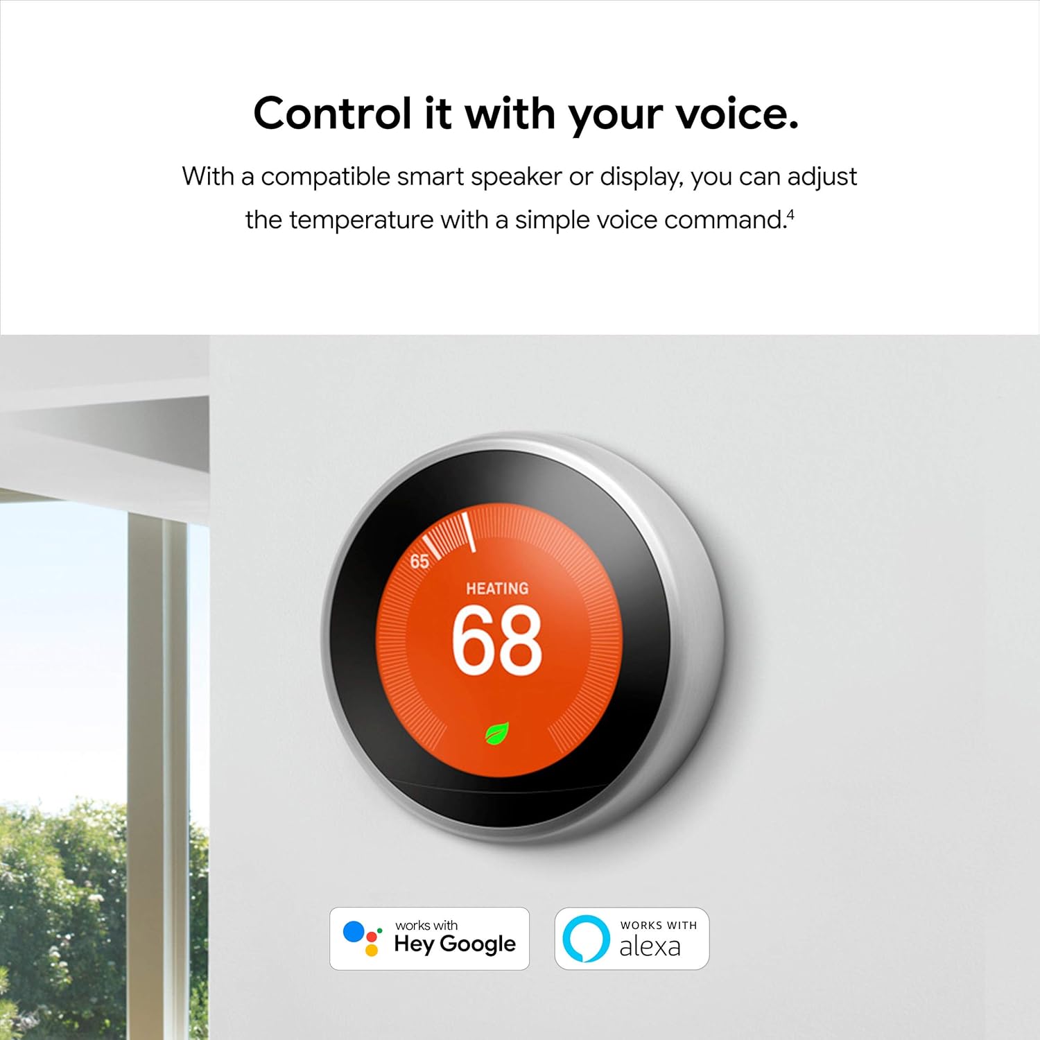 Google Nest Learning Thermostat - 3rd Gen (2015) - Programmable Smart Thermostat for Home - Works with Alexa - Stainless Steel image 14