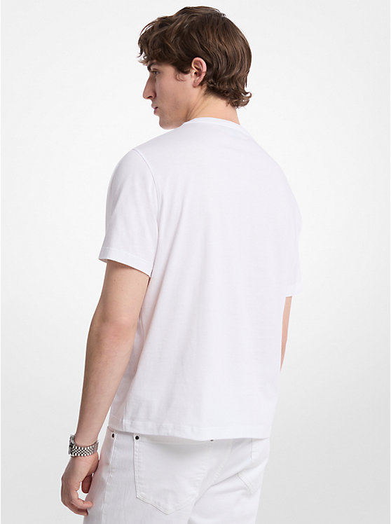 Geometric Print Logo Cotton T-Shirt image 2
