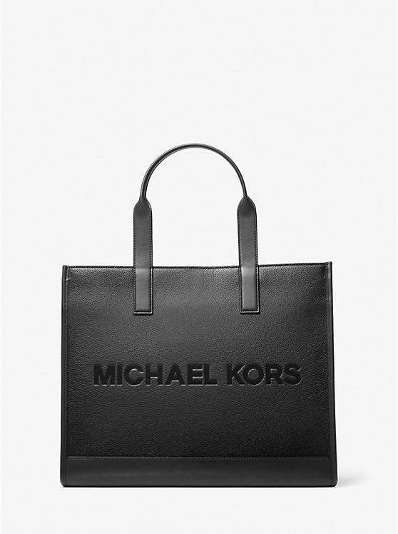 Cooper Logo Embossed Pebbled Leather Tote Bag image 1