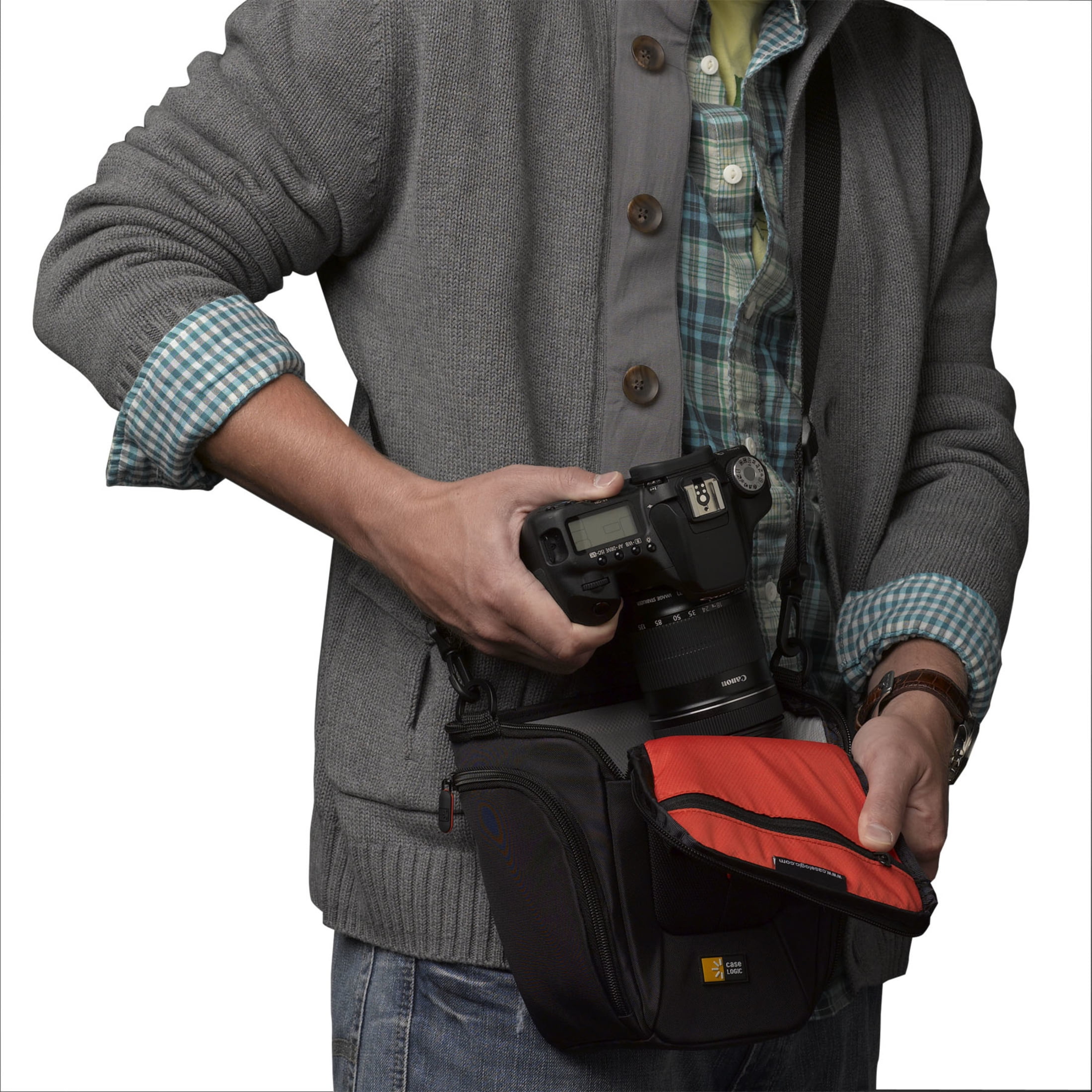 Case Logic Carrying Case (Holster) Camera, Accessories, Battery, Cable, Lens Cap, Memory Card, Cloth - Black image 2