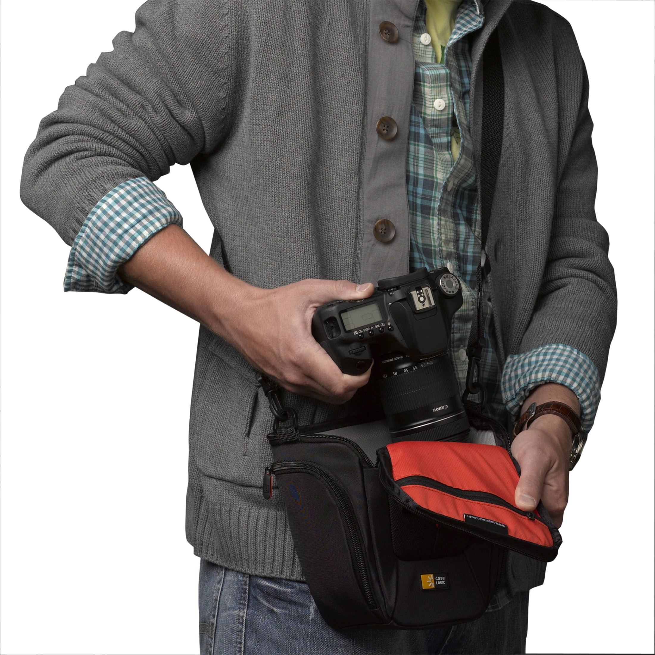 Case Logic Carrying Case (Holster) Camera, Accessories, Battery, Cable, Lens Cap, Memory Card, Cloth - Black image 4