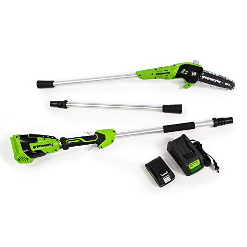 Greenworks 24V 8" Cordless Pole Saw with 2Ah Battery and Charger 1402102 image 1