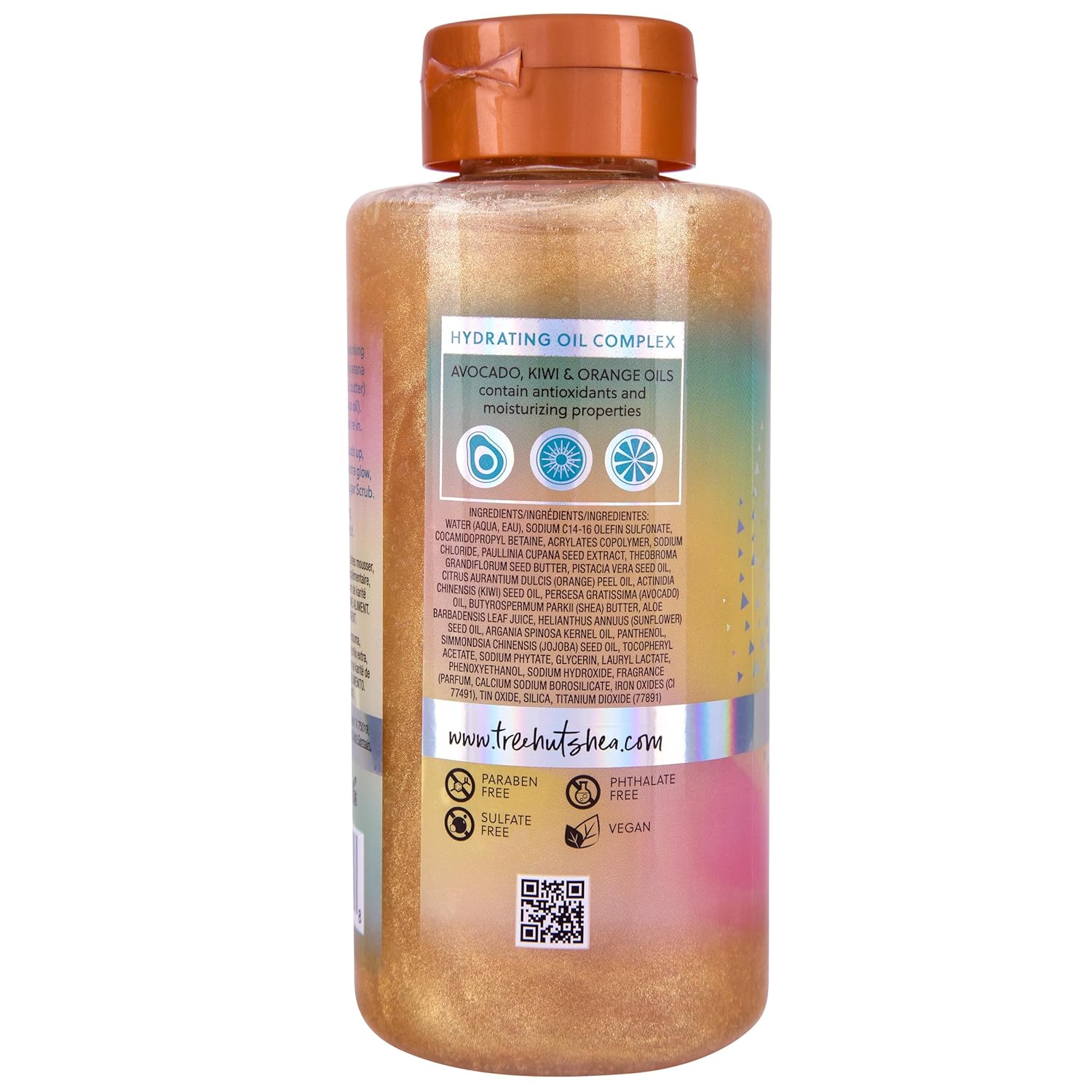 Tree Hut Tropic Glow Sparkling Gel Wash, Gently Cleanses and Leaves Skin Looking Fresh and Radiant, Warm Scent with Almond, Golden Amber, and Sandalwood, Body Wash, 18 fl oz image 2