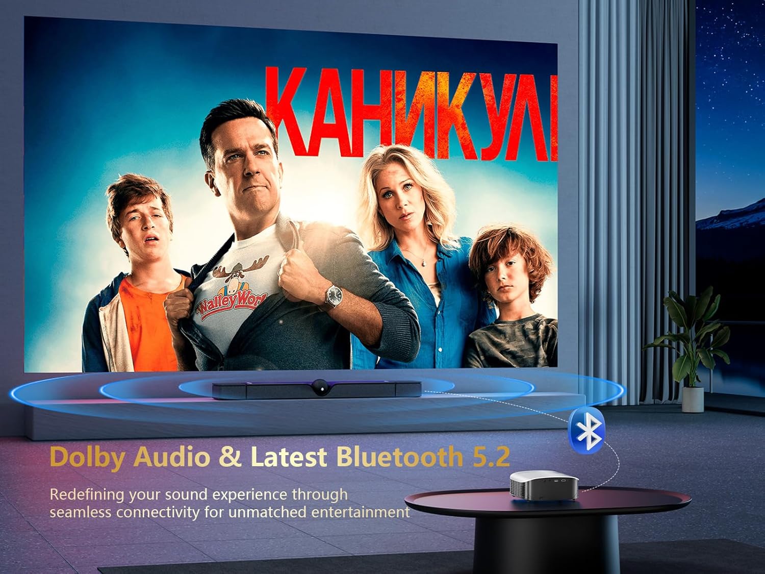 GooDee Smart 4K Projector with 5G WIFI and Bluetooth, Netflix/Amazn Prime Video Certified, Dolby Audio, 800ANSI Outdoor Projector, 400" Zoom Home Theater Projector Compatible with TV Stick,iOS,Android image 7