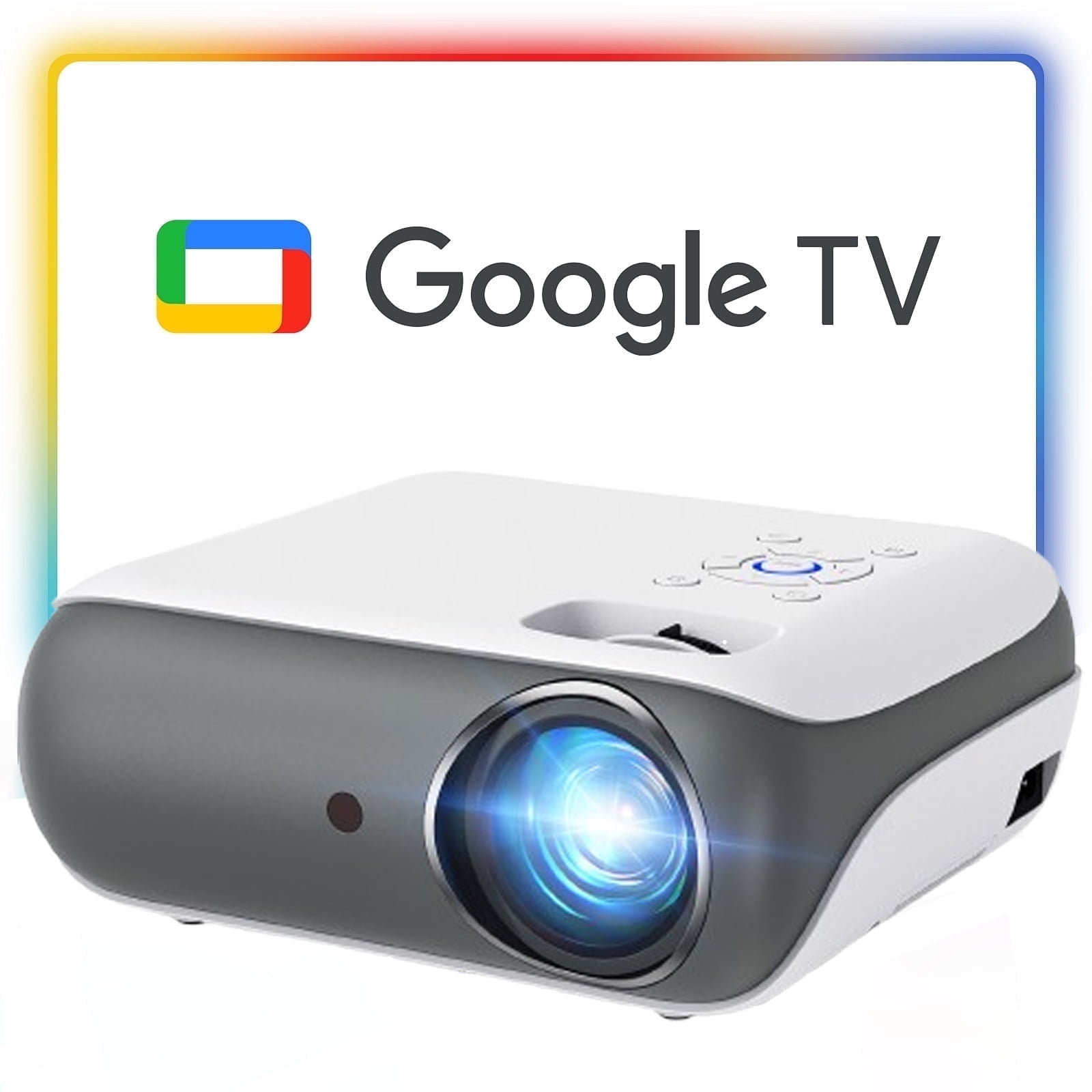 HAPPRUN 4K Google TV Projector with WiFi and Bluetooth,Google Officially Licensed,Dolby Audio image 1