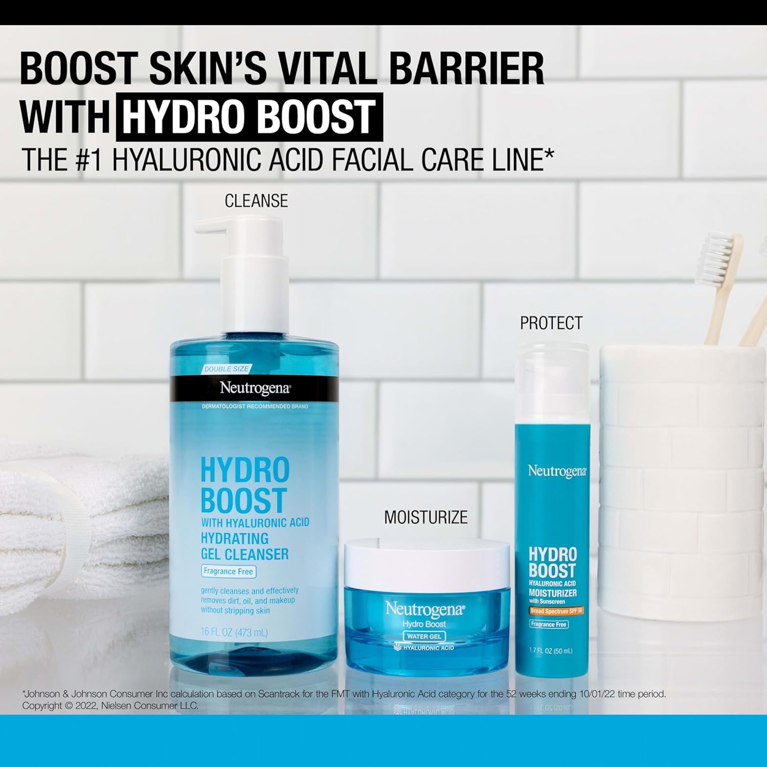 Neutrogena Hydro Boost Fragrance Free Face Wash, Hydrating Gel Facial Cleanser with Hyaluronic Acid, Daily Foaming Face Wash & Makeup Remover, 16 fl. oz image 7