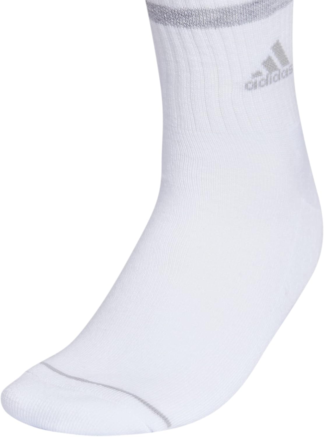 adidas Women's Crew Socks with Arch Compression 3-Pack, Comfortable, Sweat-Wicking, Stylish 3-Stripe image 4