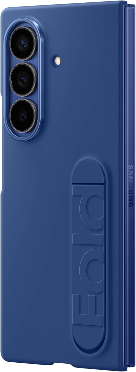 Samsung Galaxy Z Fold7 Silicone Phone Case, Protective Cover with Stand, Secure Grip, Soft, Comfortable Design, US Version, Navy image 4
