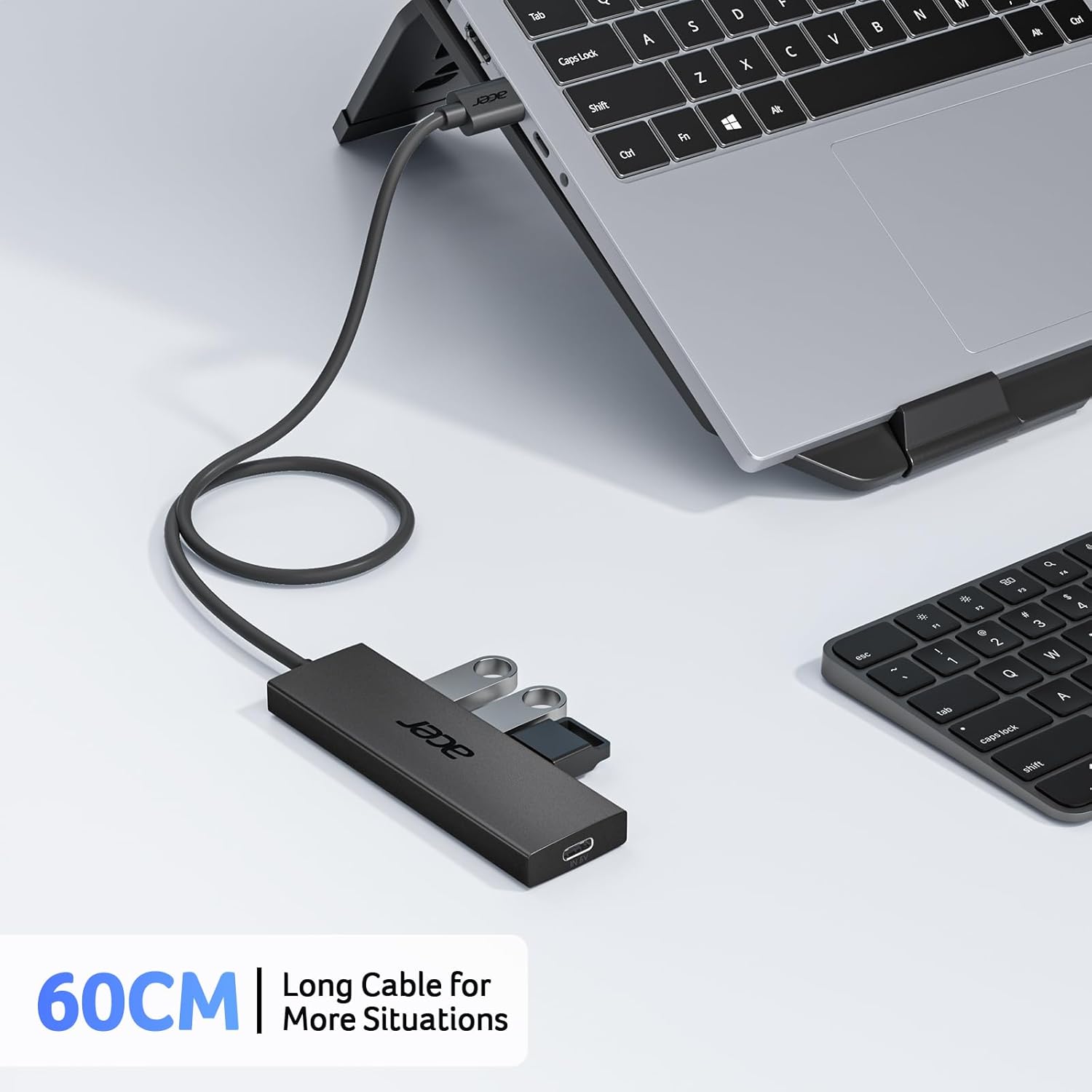 Acer USB Hub 4 Ports, Multiple USB 3.0 Hub, USBA Splitter for Laptop with Type C Power Port, Extender for A Port Laptop, PC, Desktop and More (2ft) image 6