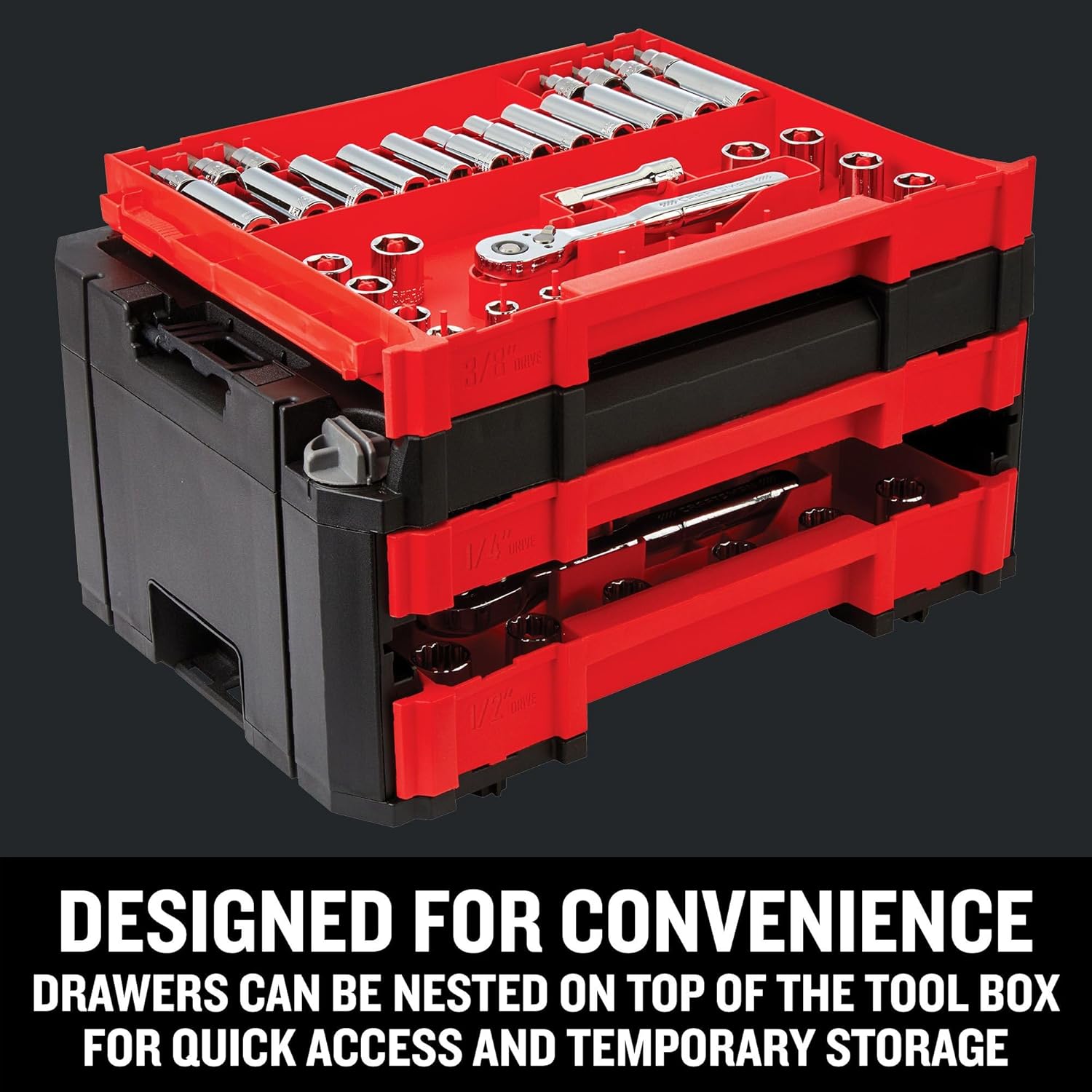 Craftsman 262-Piece Mechanic Tool Set, Master Socket Set with 3-Drawer VERSASTACK Tool Box, SAE/Metric Set (CMMT45309) image 7