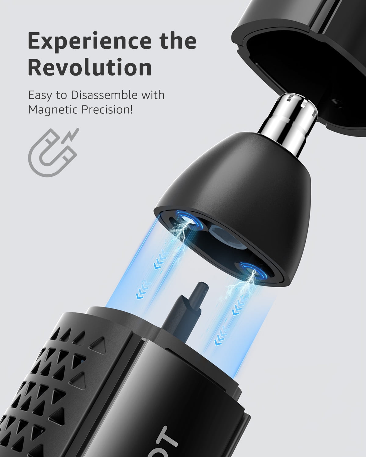 Nose & Ear Hair Trimmer for Men, 10,000 RPM Electric Trimmer with Vacuum Suction, IPX7 Waterproof, USB-C Fast Charging, Magnetic Blade, Painless & Easy Cleaning image 2