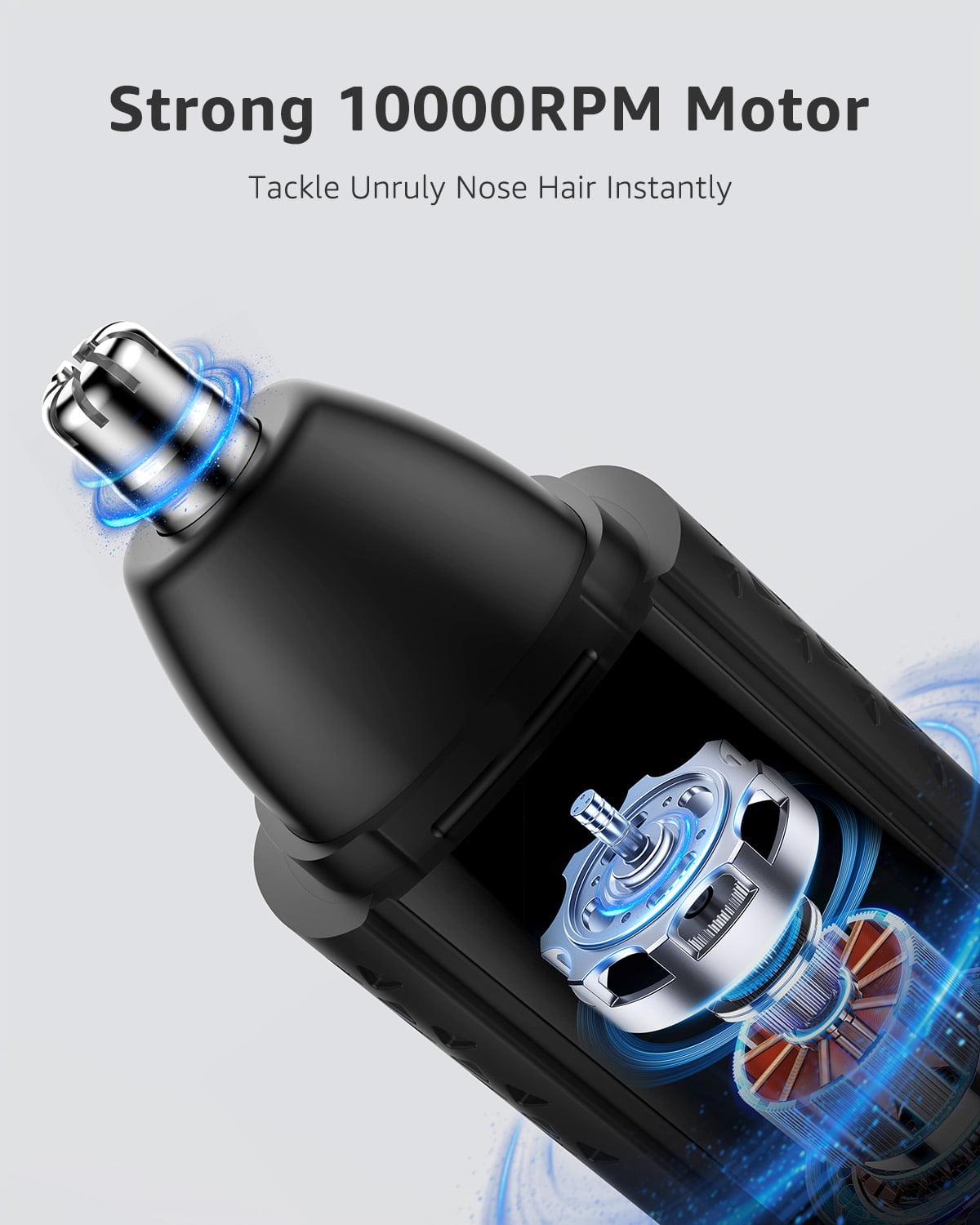 Nose & Ear Hair Trimmer for Men, 10,000 RPM Electric Trimmer with Vacuum Suction, IPX7 Waterproof, USB-C Fast Charging, Magnetic Blade, Painless & Easy Cleaning image 4