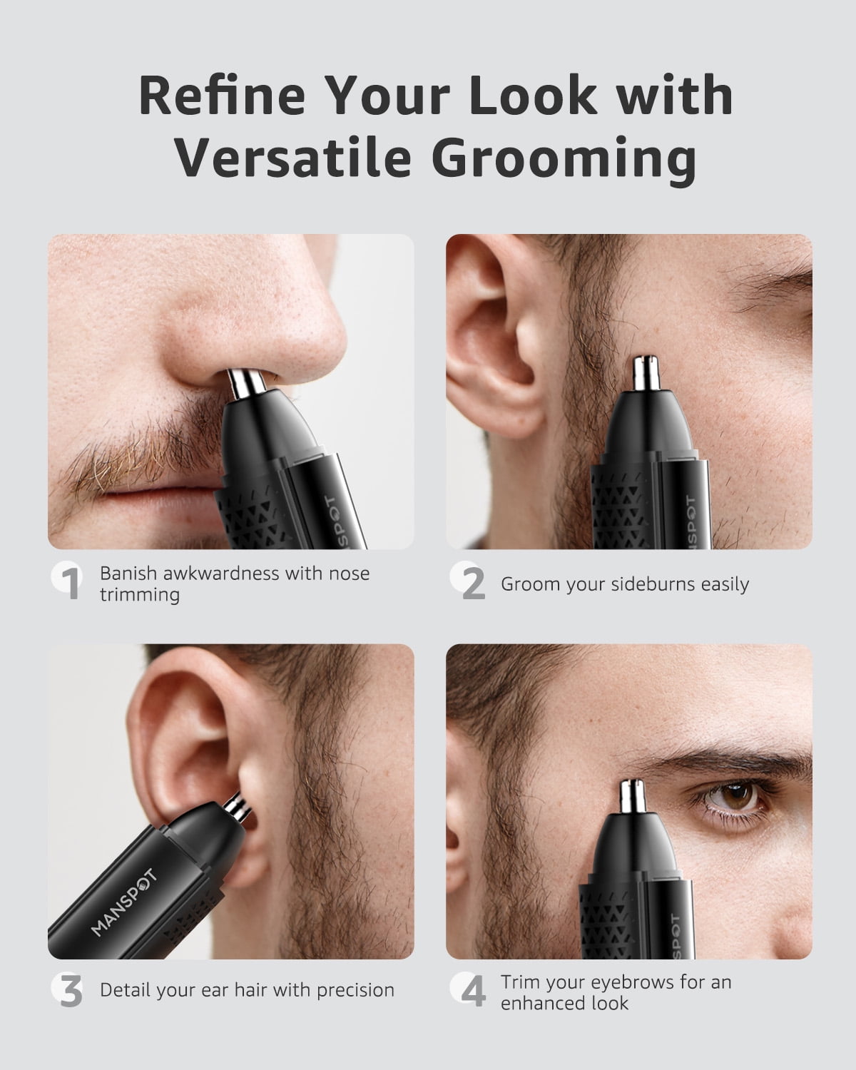 Nose & Ear Hair Trimmer for Men, 10,000 RPM Electric Trimmer with Vacuum Suction, IPX7 Waterproof, USB-C Fast Charging, Magnetic Blade, Painless & Easy Cleaning image 7
