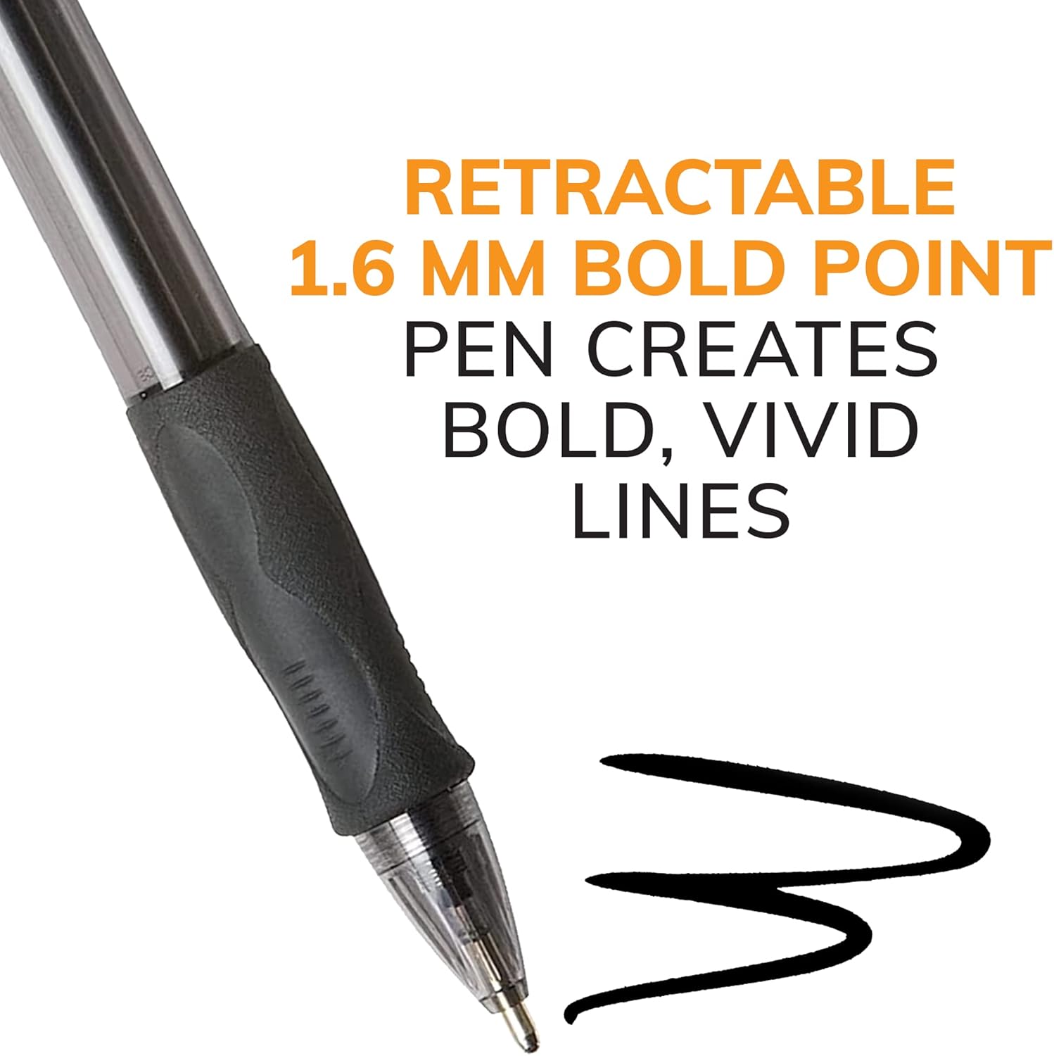 BIC Glide Bold Retractable Ball Point Pen, Bold Point (1.6mm), Black, Great For Everyday Use, 4-Count image 8