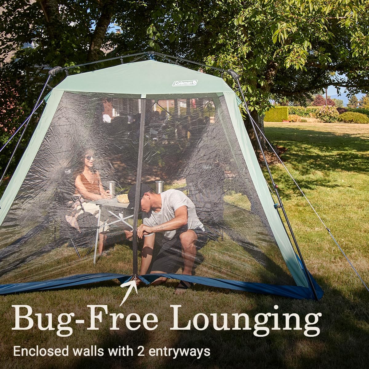 Coleman Skylodge Portable Screenhouse with 1-Minute Setup, Screened Gazebo for Bug-Free Lounging, Outdoor Sun Shade for Picnic, Events, Parties, Camping, & More image 4