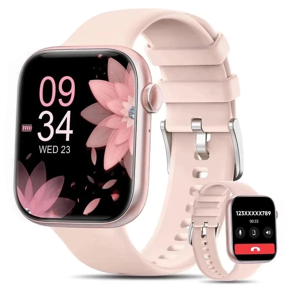 Mingdaln 2025 New 1.85-inch Men Women's Smartwatch with Answer/Make Calls/120+Sports Modes/10 Days Standby, IP68 Waterproof Fitness Tracker Fits for Android Iphone Devices, perfect gift（Pink） image 1