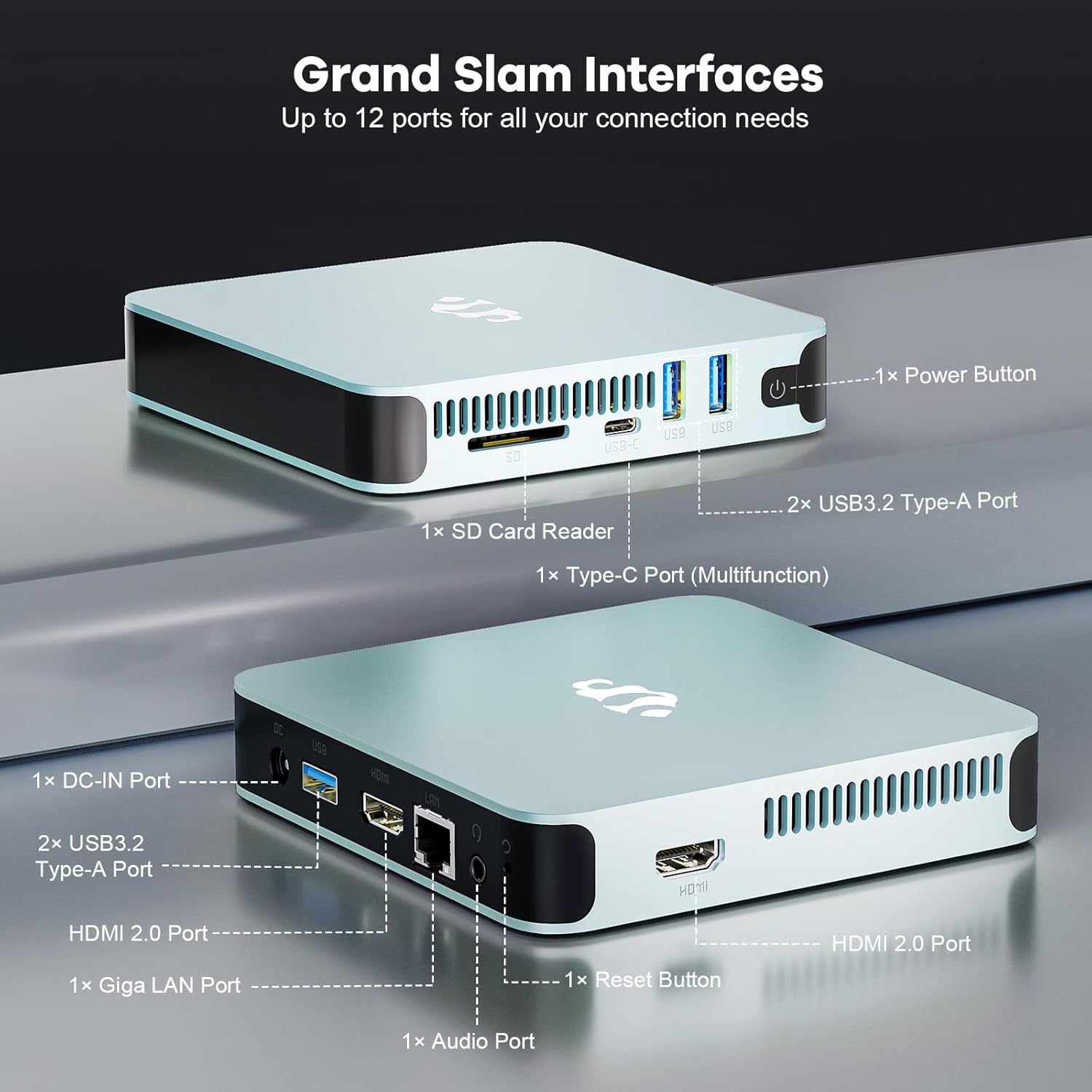Mini PC Desktop, Desktop PC Pentium 12th Gen N100 (Up to 3.4GHz), 16GB RAM 512GB PCIe SSD 4K Triple Display, USB3.2 Type-C WiFi6 BT5.2, VESA, Compact and Light for Home Office Education image 4