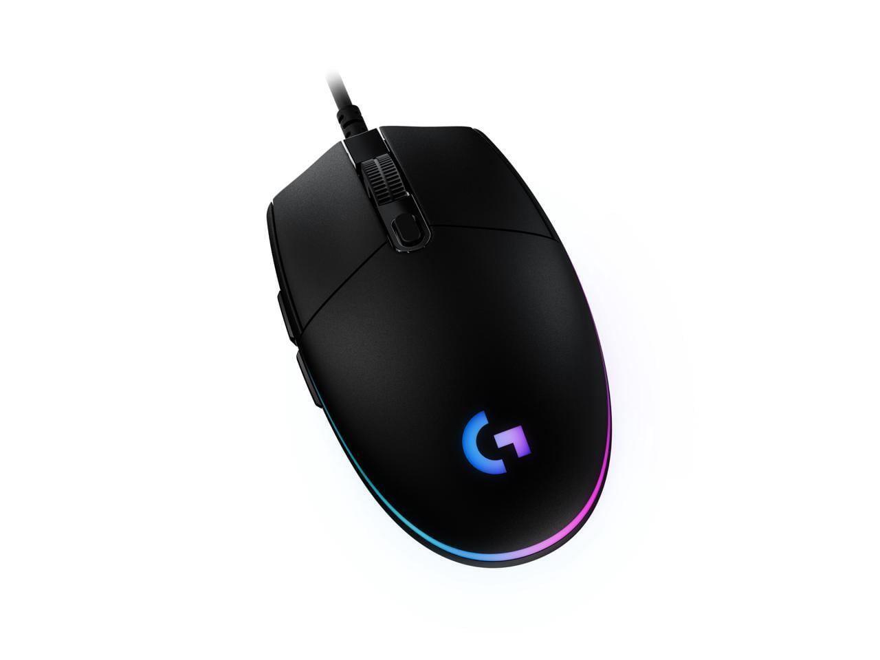 Logitech G203 Wired Gaming Mouse, 8,000 DPI, Rainbow Optical Effect LIGHTSYNC RGB, 6 Programmable Buttons, On-Board Memory, Screen Mapping, PC/Mac Computer and Laptop Compatible - Black image 1