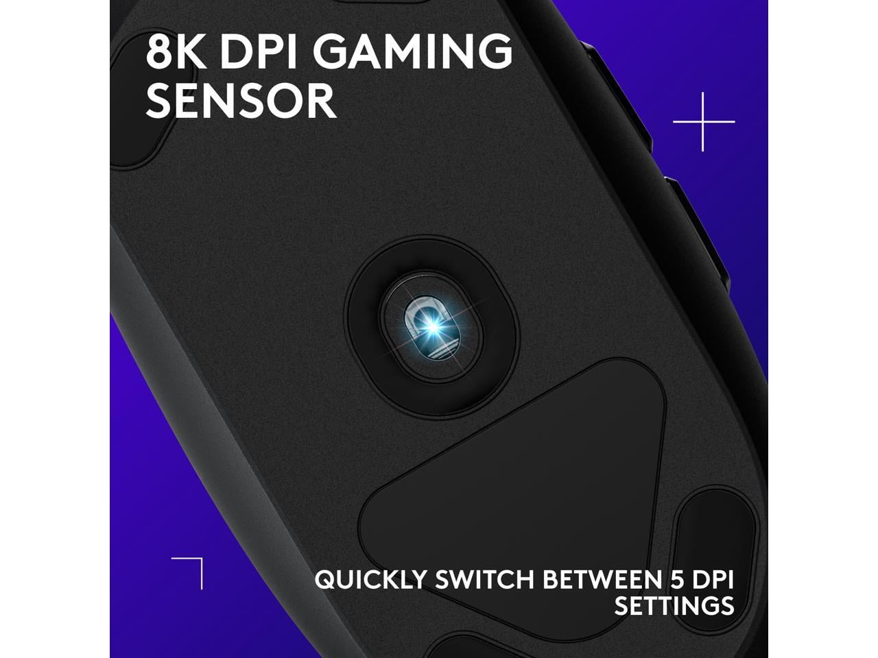 Logitech G203 Wired Gaming Mouse, 8,000 DPI, Rainbow Optical Effect LIGHTSYNC RGB, 6 Programmable Buttons, On-Board Memory, Screen Mapping, PC/Mac Computer and Laptop Compatible - Black image 2