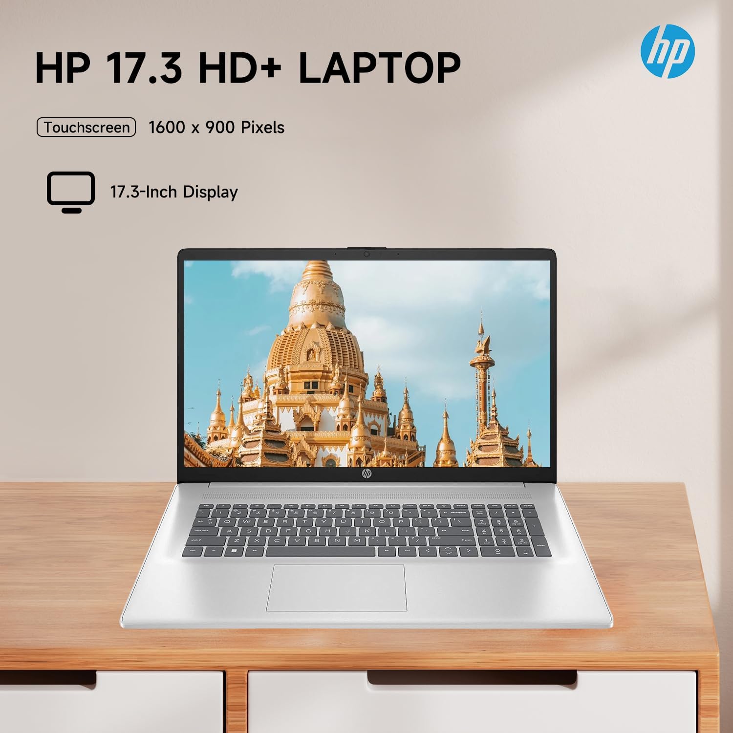 HP Premium 17.3" Touchscreen Laptop, 8-Cores Intel Core i3-N305, 16GB RAM, 128GB eMMC + 1TB SSD, Webcam, HDMI, Wi-Fi 6, Windows 11 S, Silver image 6