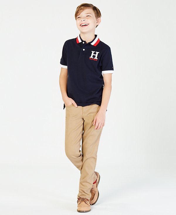 Big Boys Striped Collar Embroidered Matt Polo image 4