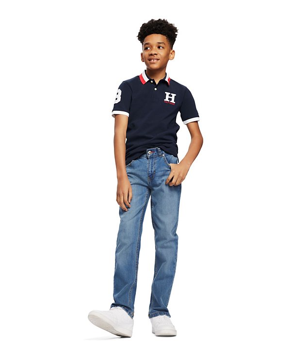 Big Boys Striped Collar Embroidered Matt Polo image 5