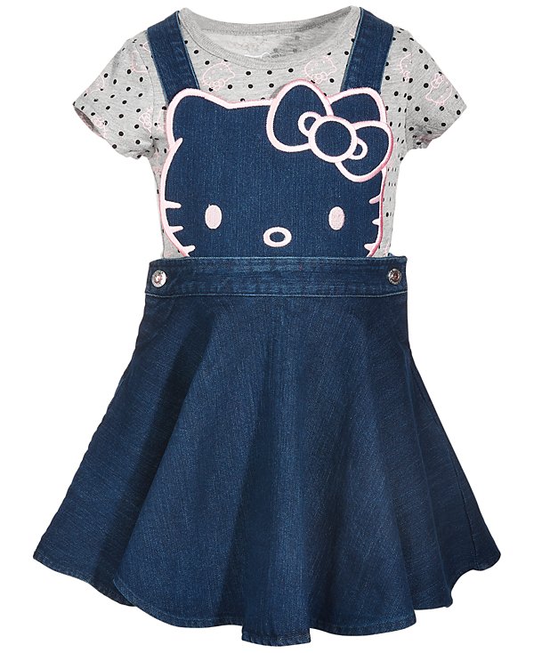 Little Girls 2-Pc. Denim Skirtall & T-Shirt Set image 1