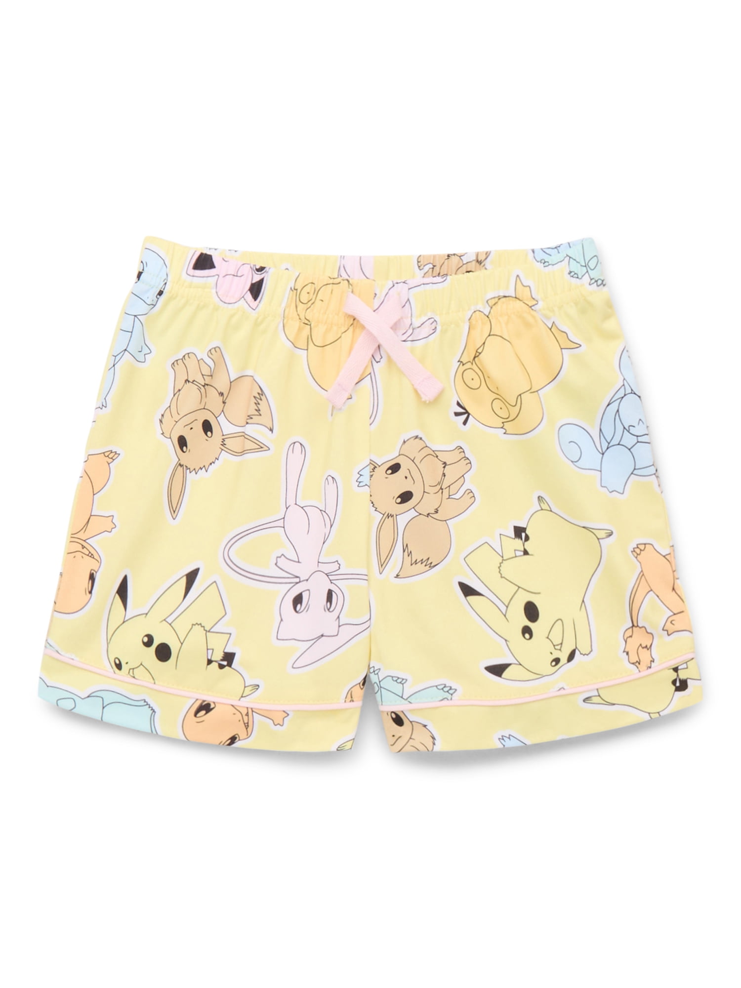 Pokemon Girls' Button Front Top and Shorts Pajama Set, 2-Piece, Sizes 4-12 image 3