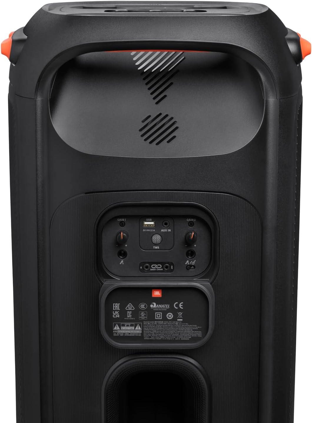 JBL PartyBox 710 -Party Speaker with Powerful Sound, Built-in Lights and Extra Deep Bass, IPX4 Splash Proof, App/Bluetooth Connectivity, Made for Everywhere a Handle Wheels (Black) image 7