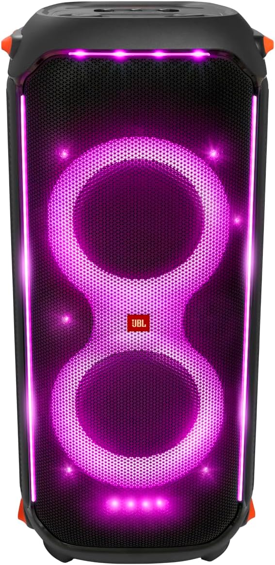 JBL PartyBox 710 -Party Speaker with Powerful Sound, Built-in Lights and Extra Deep Bass, IPX4 Splash Proof, App/Bluetooth Connectivity, Made for Everywhere a Handle Wheels (Black) image 9
