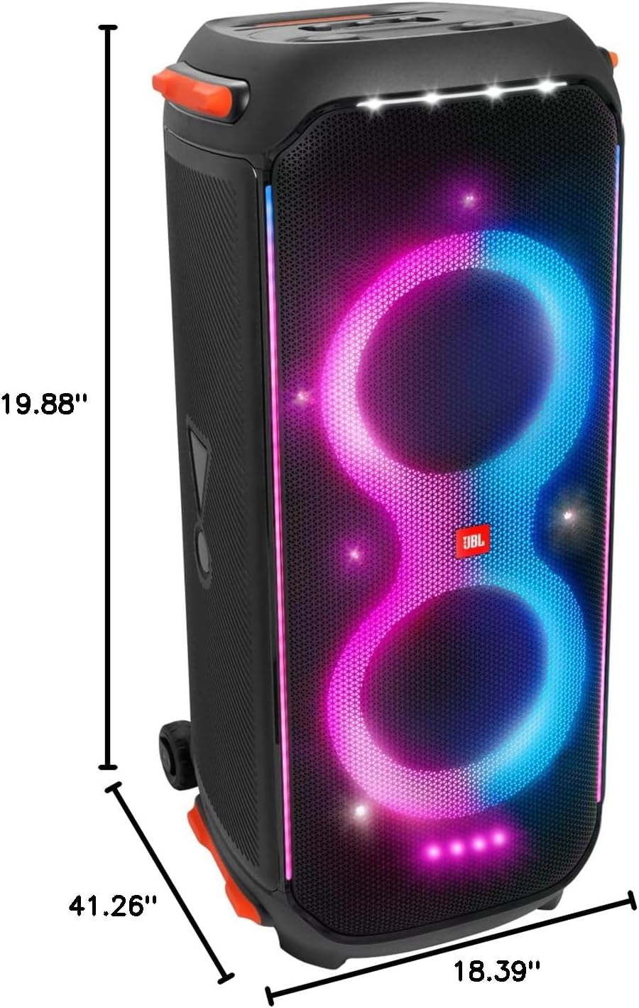 JBL PartyBox 710 -Party Speaker with Powerful Sound, Built-in Lights and Extra Deep Bass, IPX4 Splash Proof, App/Bluetooth Connectivity, Made for Everywhere a Handle Wheels (Black) image 10