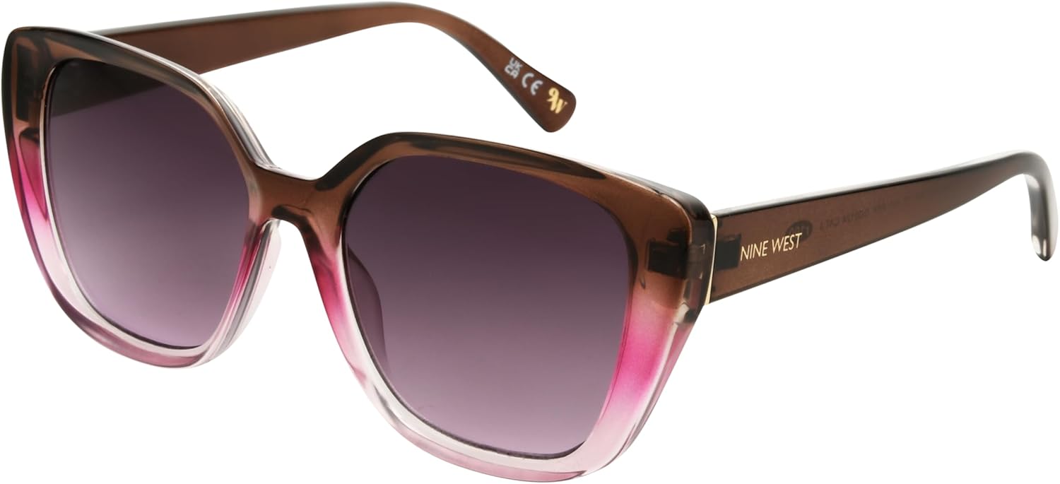Nine West Women's Raina Cat Eye Sunglasses, Purple, 53 mm image 1