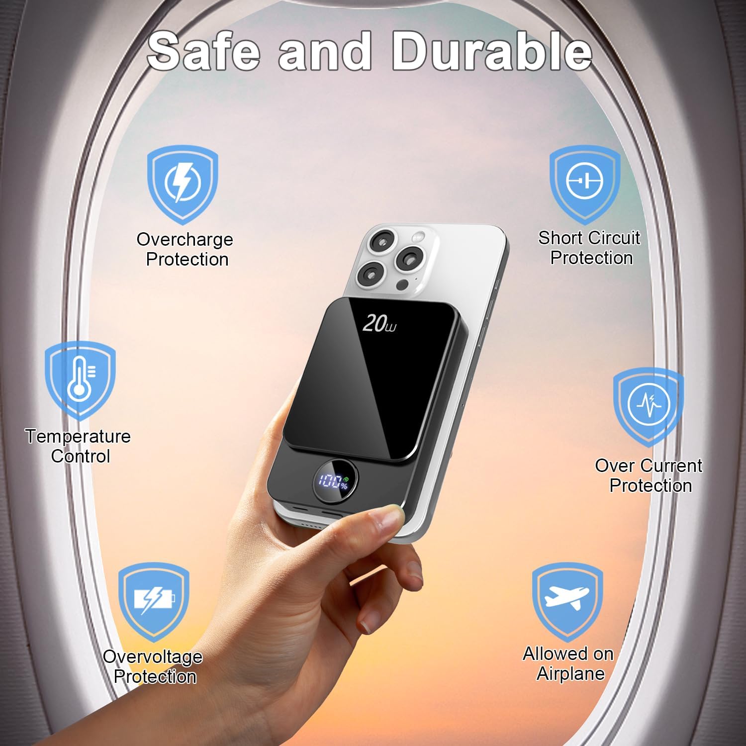 Magnetic Portable Charger,Power Bank 10000mAh with PD 20w Fast Charging, USB C in&Out Battery Pack, Compatible with Mag-Safe for iPhone 12/13/14/15/16 Pro/Pro Max Series, Samsung, Android, and More image 5