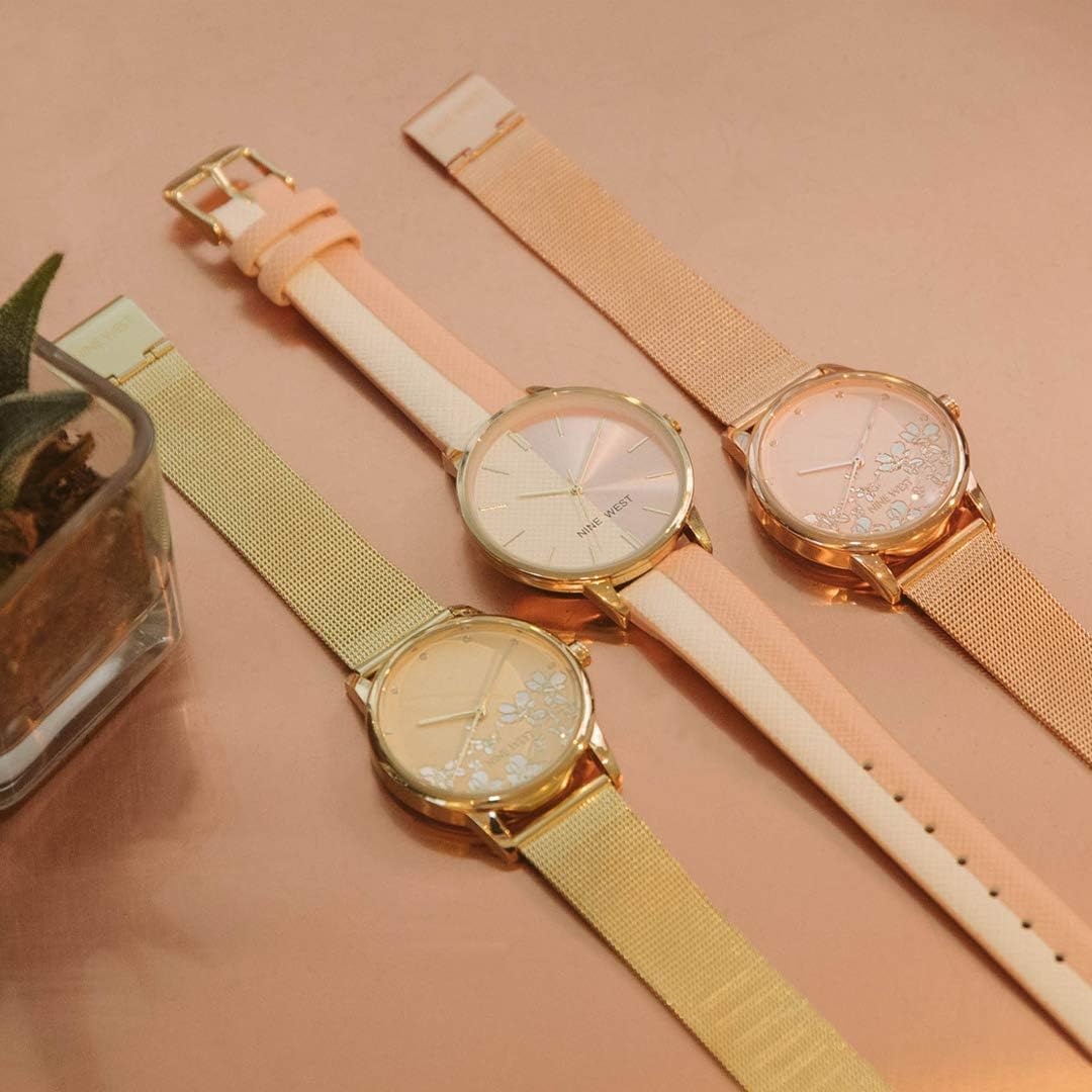 Nine West Women's Rose Gold-Tone Mesh Bracelet Watch, NW/2428FLRG image 2