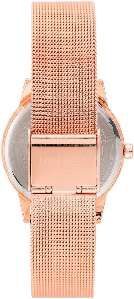 Nine West Women's Rose Gold-Tone Mesh Bracelet Watch, NW/2428FLRG image 4
